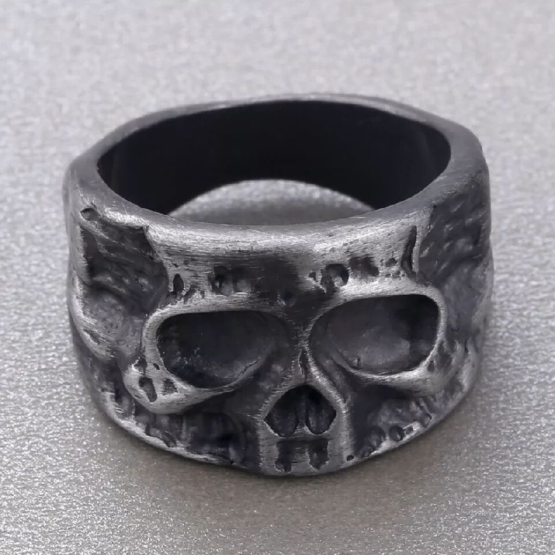 Men's Skull Ghost Head Ring Punk Style Retro Funny Ring